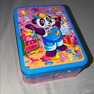 Lisa Frank Rainbow Panda painter Tin Box